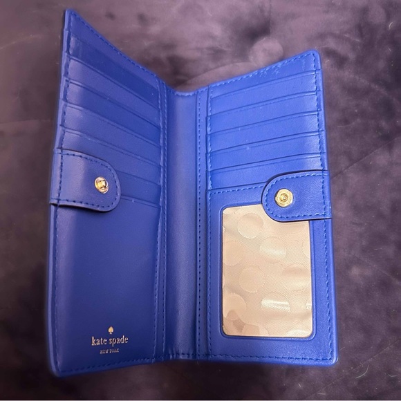 Beautiful Bright Blue Kate Spade Wallet - Picture 3 of 5
